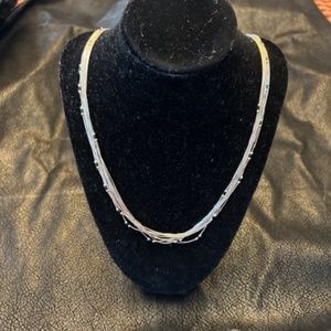 Navajo vintage ESTATE- 10 strand liquid silver and onyx Necklace